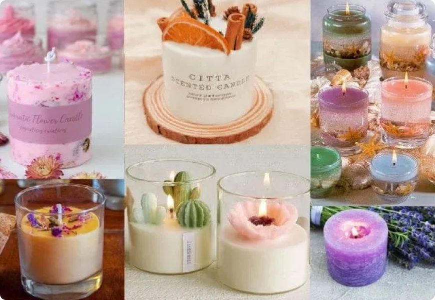 Alumna elaborando velas artesanales