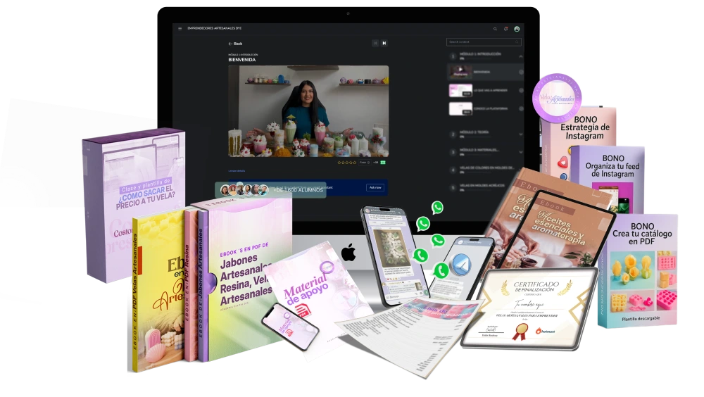 Pack del curso de velas artesanales