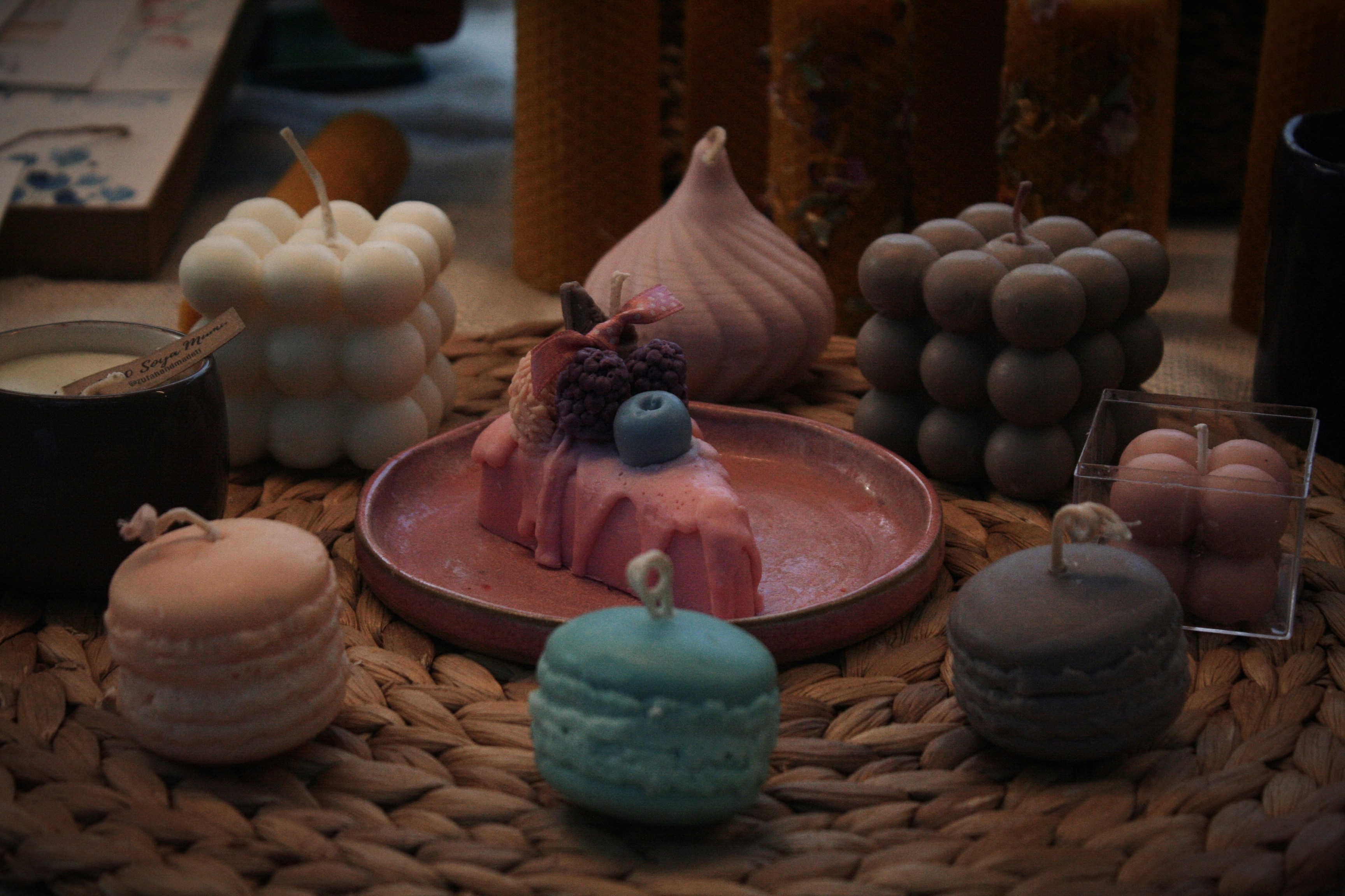Velas virales de postre y burbuja
